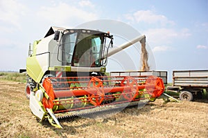 A combine harvester photo