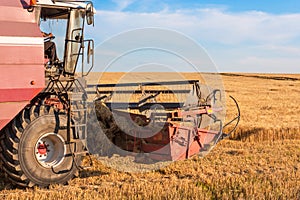 Combine harvester close up