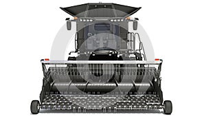 Combine Harvester farm equipment 3D rendering on white background