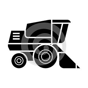 Combine harvester icon, vector illustration, sign on isolated background
