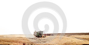 combine-harvester on isolated wheat