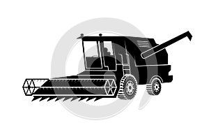 Combine harvester on a white background