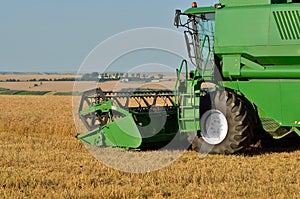 Combine harvester at work