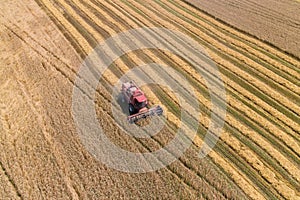 Combine Harvesting a Fall Corn Field