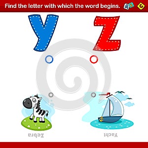 Combine the letter with the picture. Part 7