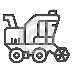 Combine line icon, heavy equipment concept, agricultural vehicle sign on white background, Combine harvester icon in