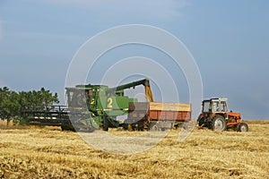 Combine and tractor