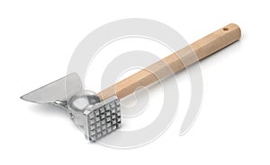 Combined kitchen hatchet and meat tenderizer mallet photo