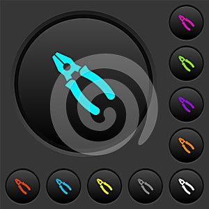 Combined pliers dark push buttons with color icons