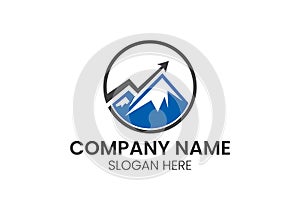 Combining the shape of mountain and arrow for marketing finance accounting advisor logo design vector