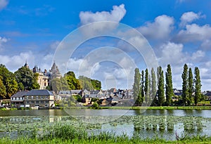 Combourg lake with Combourg in the background.