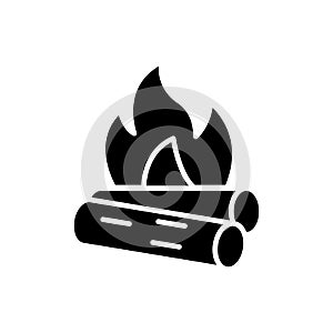 Combustible materials black icon concept. Combustible materials flat vector symbol, sign, illustration.