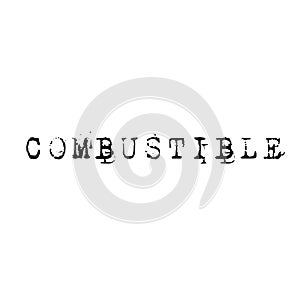 Combustible stamp on white