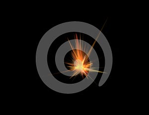 Combustion on black background, fractal rendered illustration