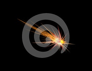 Combustion on black background, fractal rendered illustration