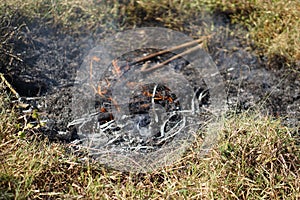 Burning causes pollution and affects the environment somewhere in Thailand