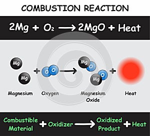 Combustion Reaction Infographic Diagram photo