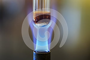 Combustion reaction with sucrose