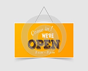 Come in We're open