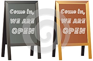 Come in we`re open sign display for shops or business