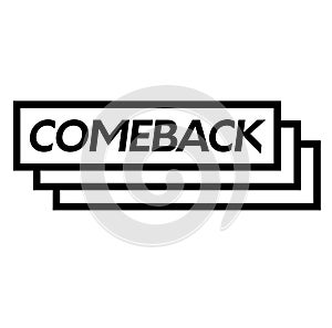 Comeback stamp on white