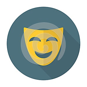Comedy mask flat icon
