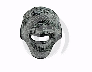 Comedy mask in greek theater isolated on white