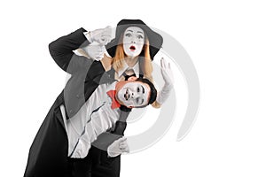 Comedy show of two mimes