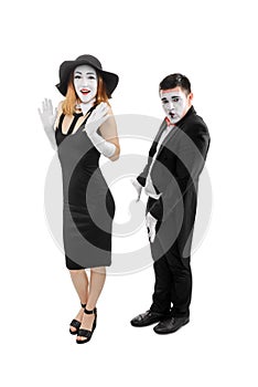 Comedy sketch of two mimes