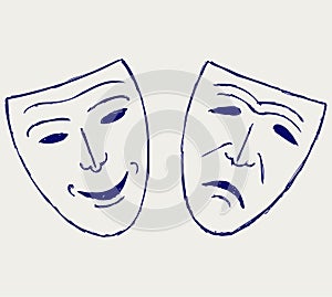 Comedy-tragedy theater masks