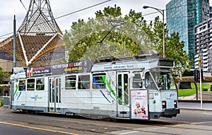 Comeng Z3 Class tram on St Kilda Road in Melbourne, Australia