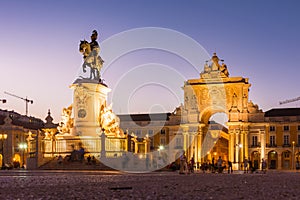 Comercio Square Lisbon Portugal Commercial Area Oceanfront City