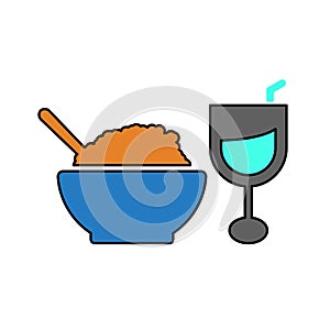 Comestible, eatable icon. Colorful vector graphics