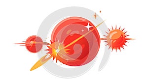 Comet or Asteroid Impact Icon, Space Science Graphic, vector design Generative AI
