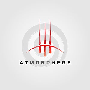 Comet atmosphere vector logo design illustration