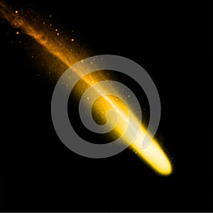 Comet on the black background. Vector photo