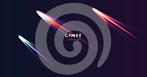 Comet in the dark space neon splash wallpaper