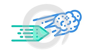 Comet Data Flow Vector, Space Science Digital Information Technology Design. vector design Generative AI