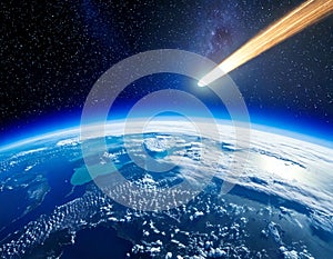 A comet is falling towards the earth