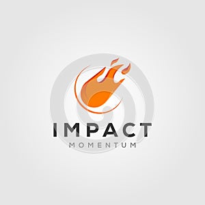 Comet impact meteor logo vector icon illustration design