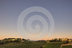 The comet Neowise in the Chianti hills of Tuscany, Italy