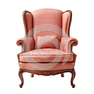 a comfortable armchair with elegant upholstery