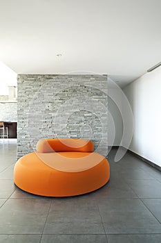 Comfortable armchair orange