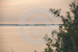 comfortable beach of the baltic sea with rocks and green vegetat