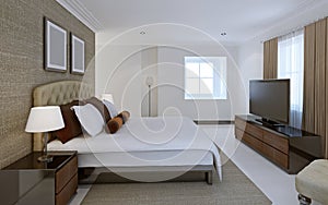 Comfortable bedroom avant-garde style photo