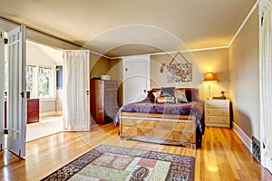 Comfortable bedroom with walkout bright room photo