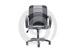 Comfortable black office Chair empty swivel Isolated on white background.