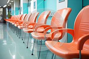 Comfortable chairs in the hospital waiting area accommodate patients and guests