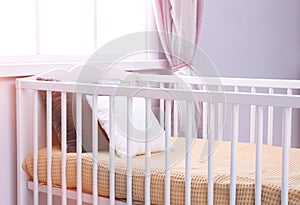 Comfortable crib in baby room
