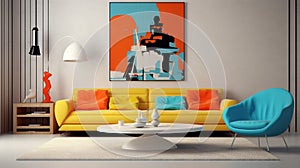 Comfortable and Elegant Contemporary Room DÃ©cor generated by AI tool photo